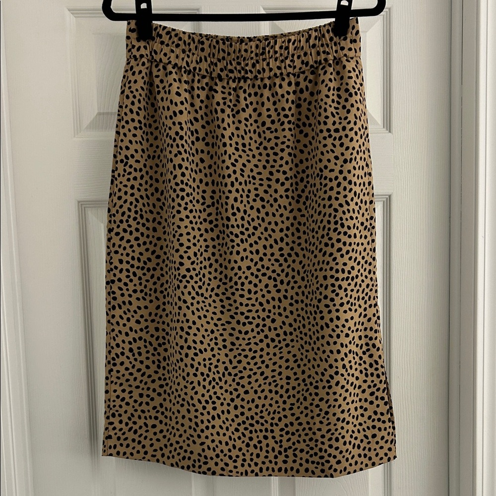 J.Crew Cheetah Print Midi Skirt Sz S